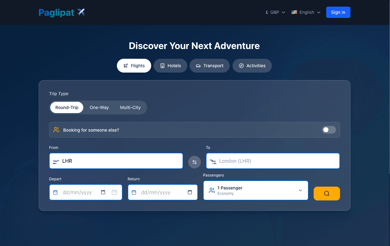 Screenshot of Paglipat project